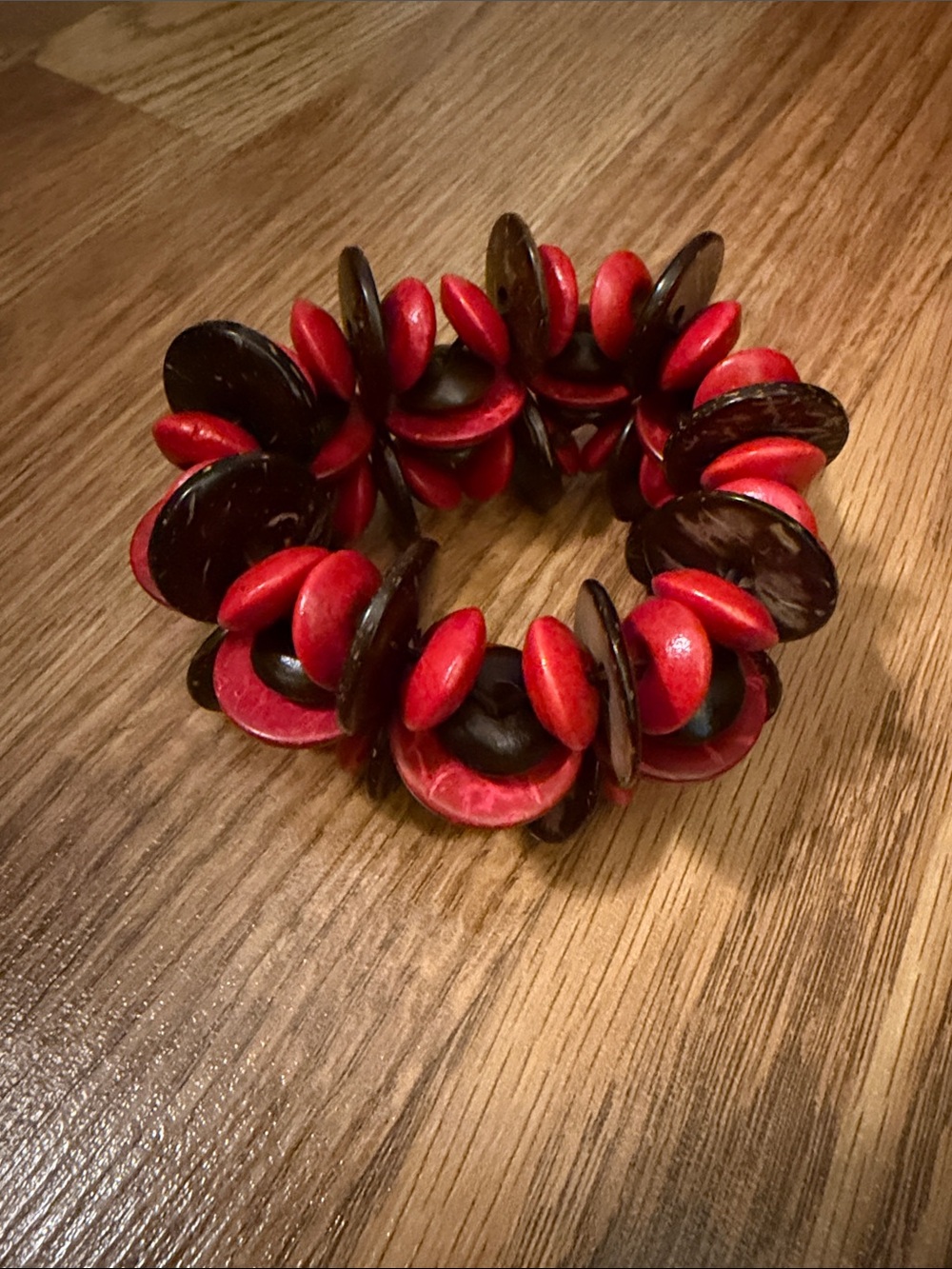 Red and Brown Beaded Stretch Bracelet - Women Jewelry